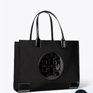Tory Burch | Ella large Patent Tote Bag, black, EUC